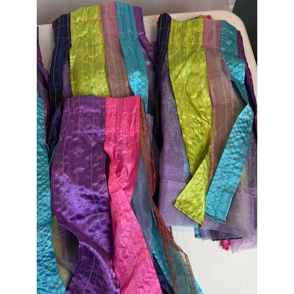 Wamsutta Colorful Streamer Valance Window Treatment Multicolor Set of 5 57x16
